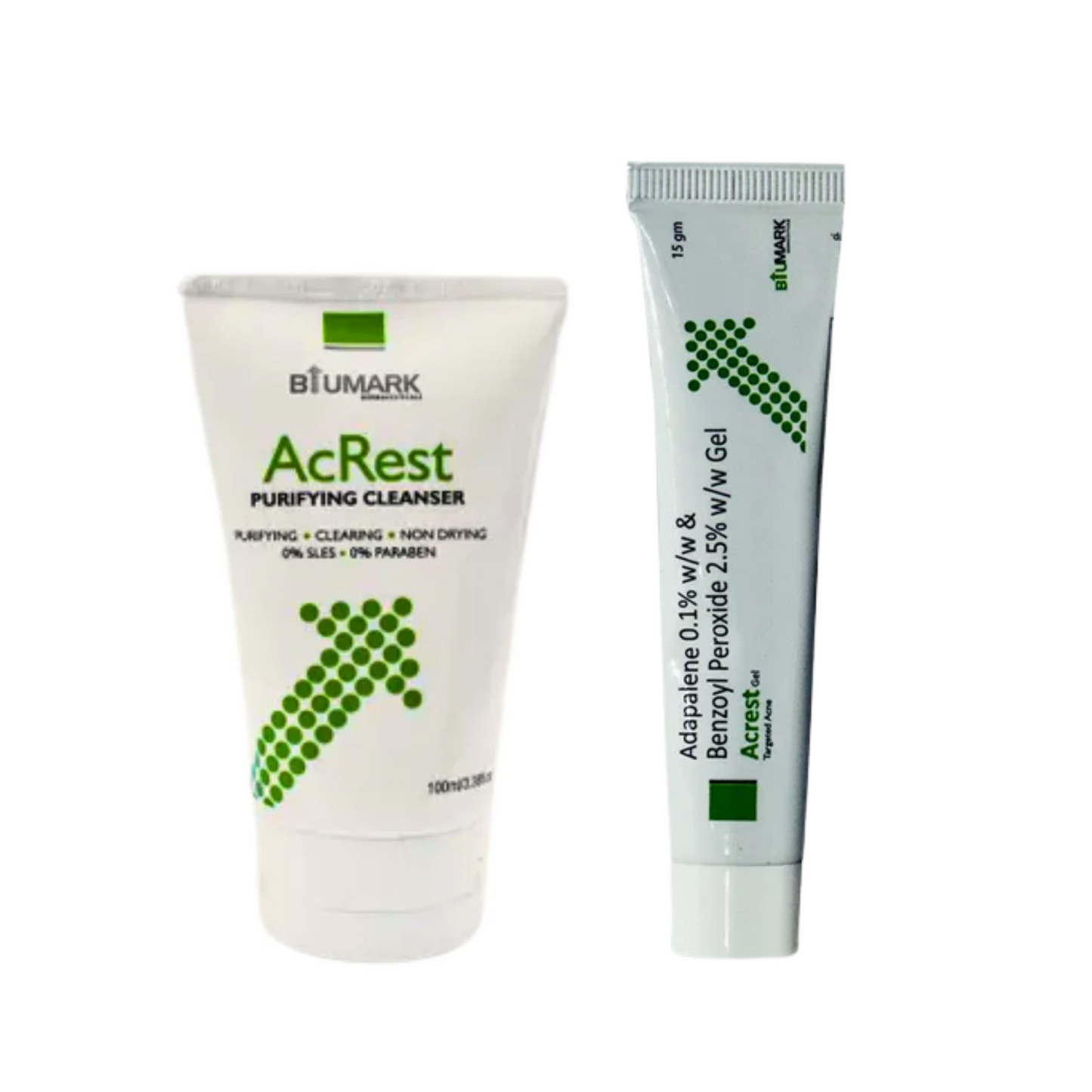 AcRest Target Acne Gel 15g – Adapalene 0.1% + Benzoyl Peroxide 2.5% | Dual-Action Acne Treatment for Clearer Skin
