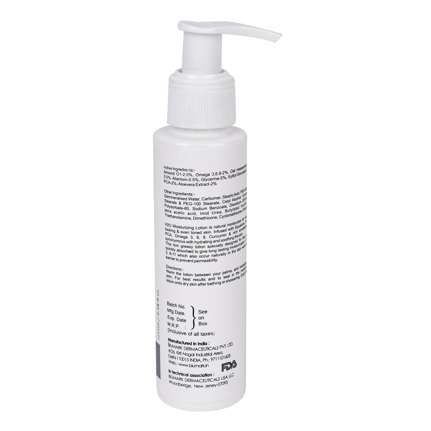 H2O Multi-Action Moisturizing Lotion Oatmeal Extract, Squalane, Ceramides & Omega 3-6-9 for Dry to Normal Sensitive Skin – 100ml