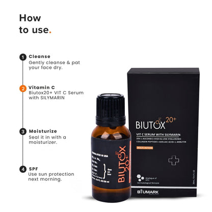 20+ VIT C Serum with SILYMARIN for Anti Ageing Prevent Oil Skin Complexion  (20 ml)
